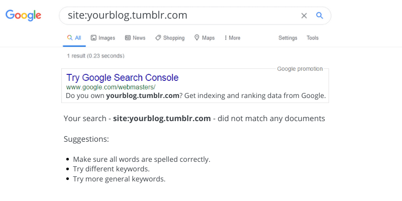 Crawl or Index Your Tumblr Blog in Google