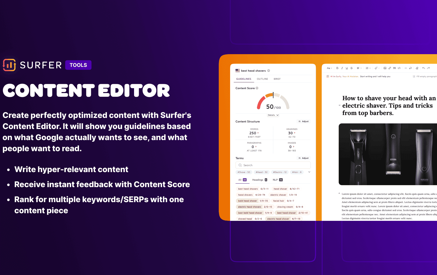 Surfer SEO Content Editor